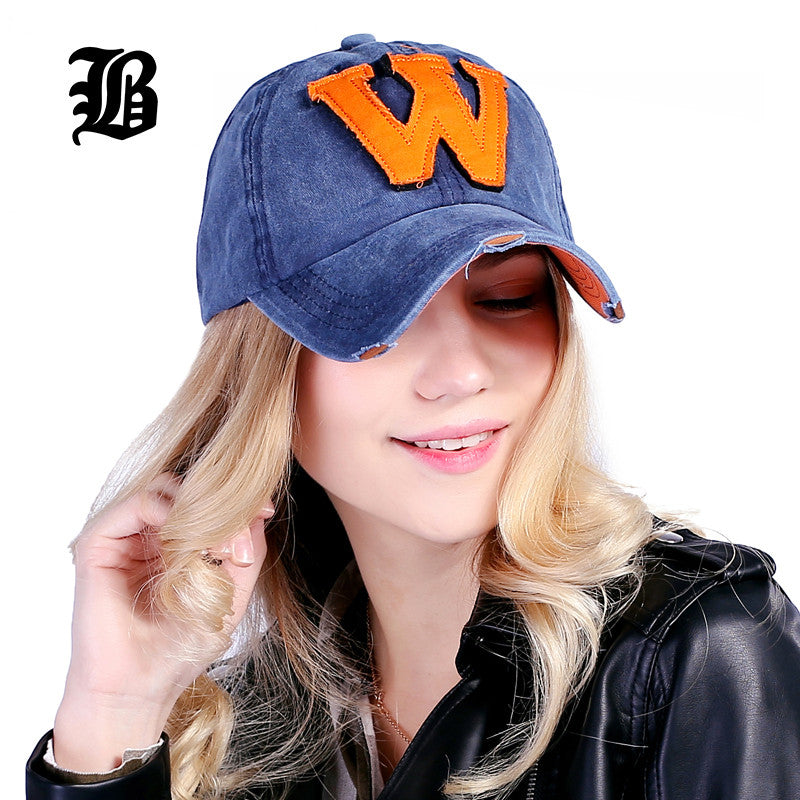 FLB Cotton Embroidery Letter W Baseball Cap P12