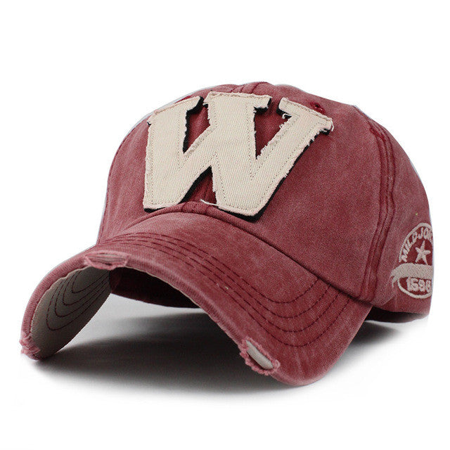 FLB Cotton Embroidery Letter W Baseball Cap P12