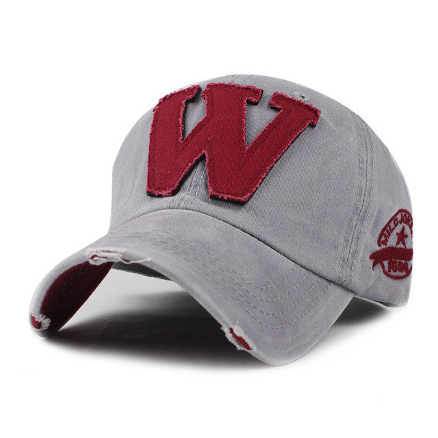 FLB Cotton Embroidery Letter W Baseball Cap P12
