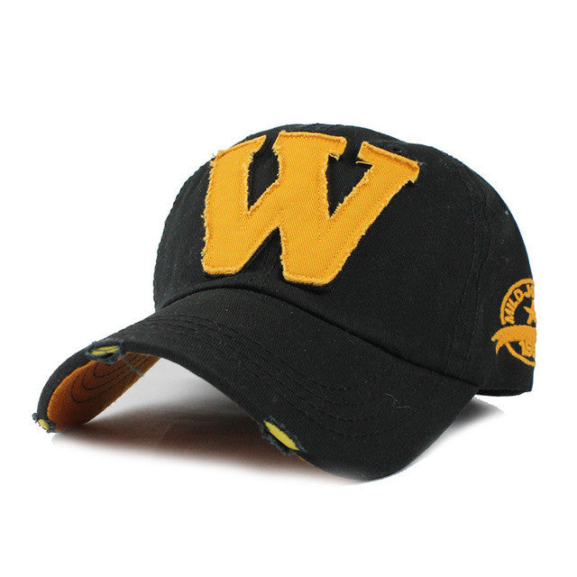FLB Cotton Embroidery Letter W Baseball Cap P12