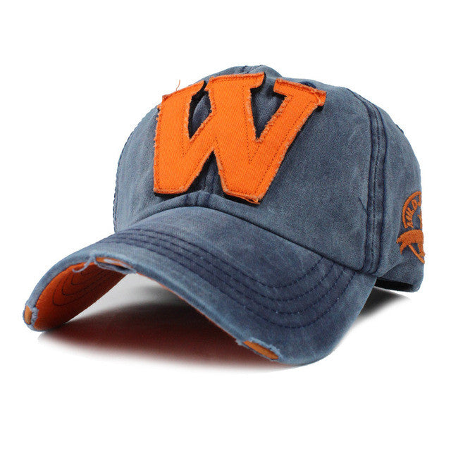 FLB Cotton Embroidery Letter W Baseball Cap P12