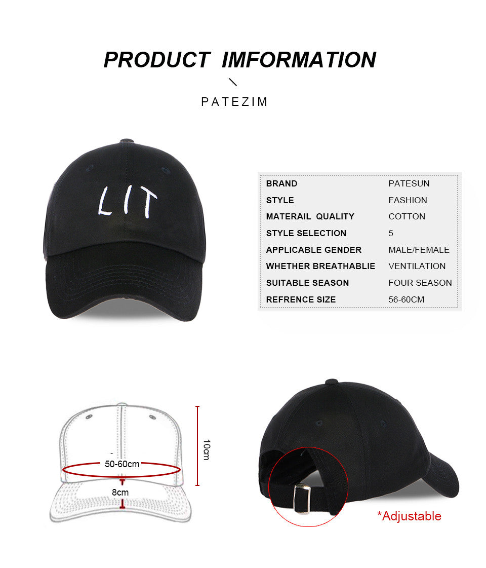 Snapback hats women & men polo baseball cap AA435 sports hat "Lit"