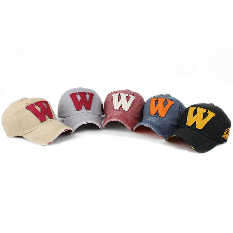 FLB Cotton Embroidery Letter W Baseball Cap P12